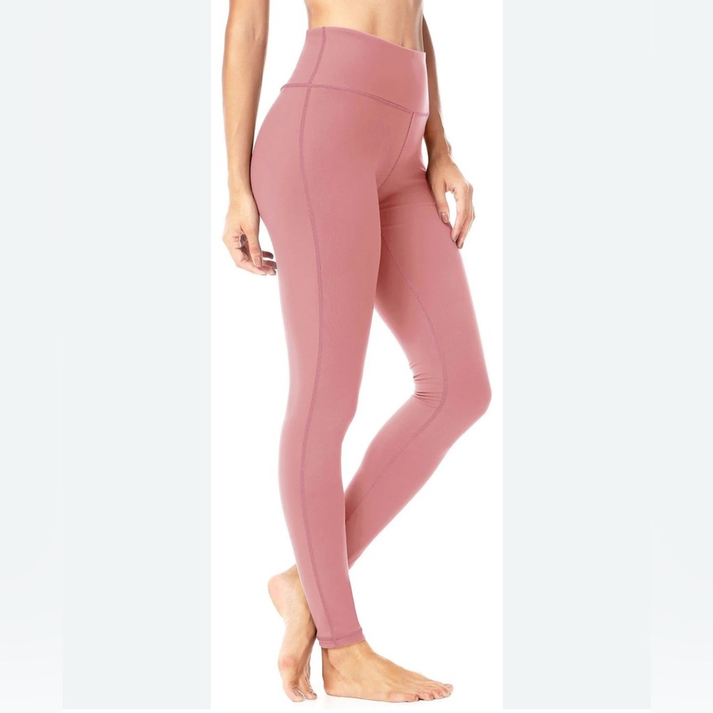 Queenieke Dusty Pink High Waist Running Leggings Size 16 Full Length Workout